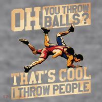 Wrestling I Throw People Funny Gift For Wrestler Backside Women's Racerback Cropped Tank thumb 2