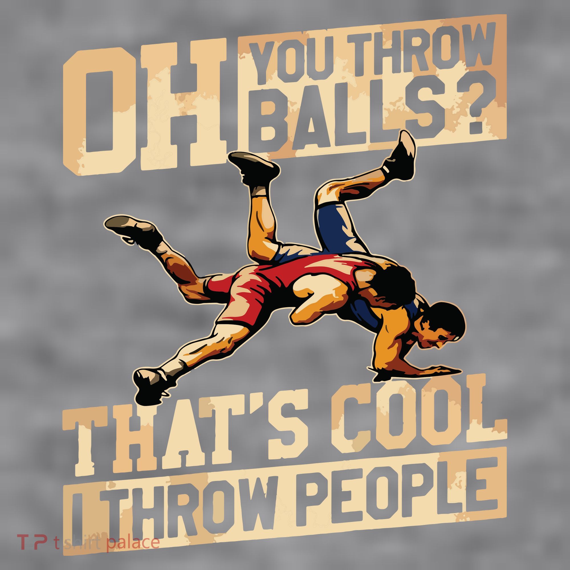 Wrestling I Throw People Funny Gift For Wrestler Backside Women's Racerback Cropped Tank