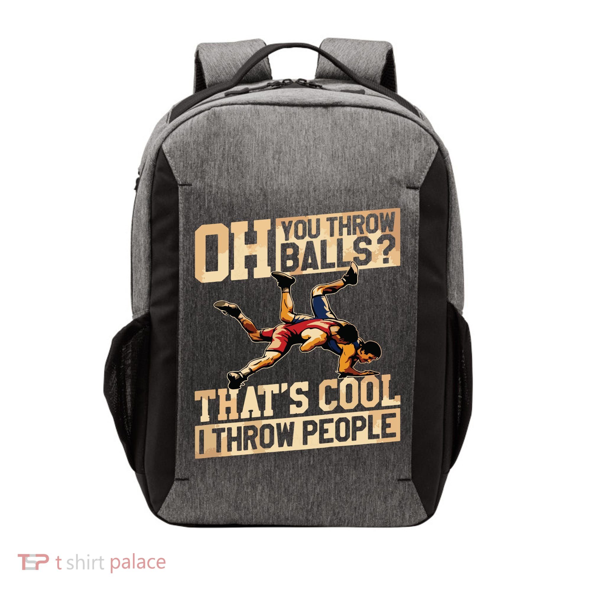 Wrestling I Throw People Funny Gift For Wrestler Backside Vector Backpack