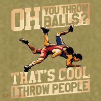 Wrestling I Throw People Funny Gift For Wrestler Backside Garment-Dyed Women's Muscle Tee thumb 6