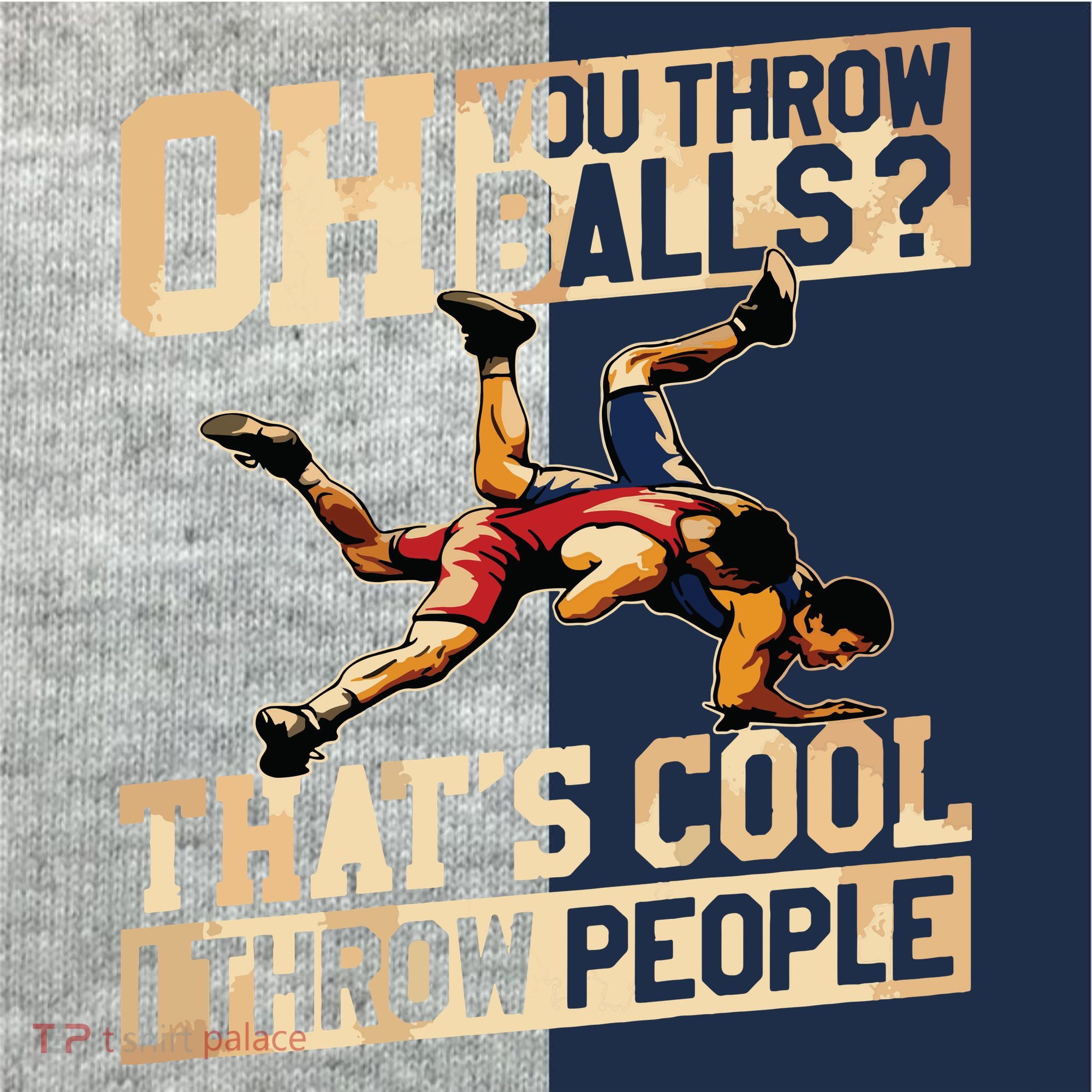 Wrestling I Throw People Funny Gift For Wrestler Backside Kids Colorblock Raglan Jersey