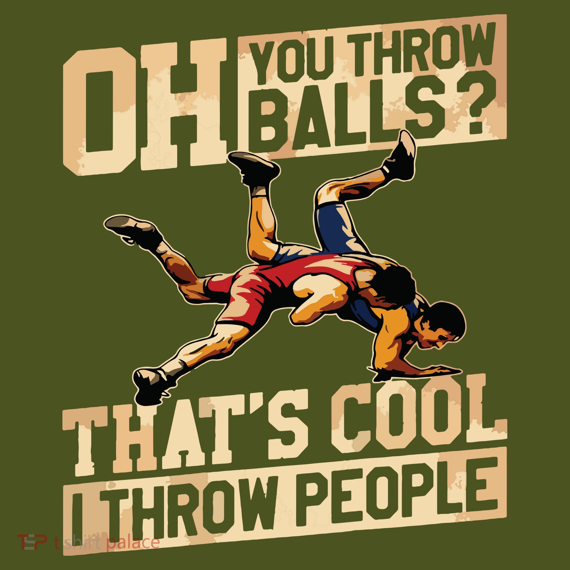 Wrestling I Throw People Funny Gift For Wrestler Backside The Baniff Cuffed Pom Beanie