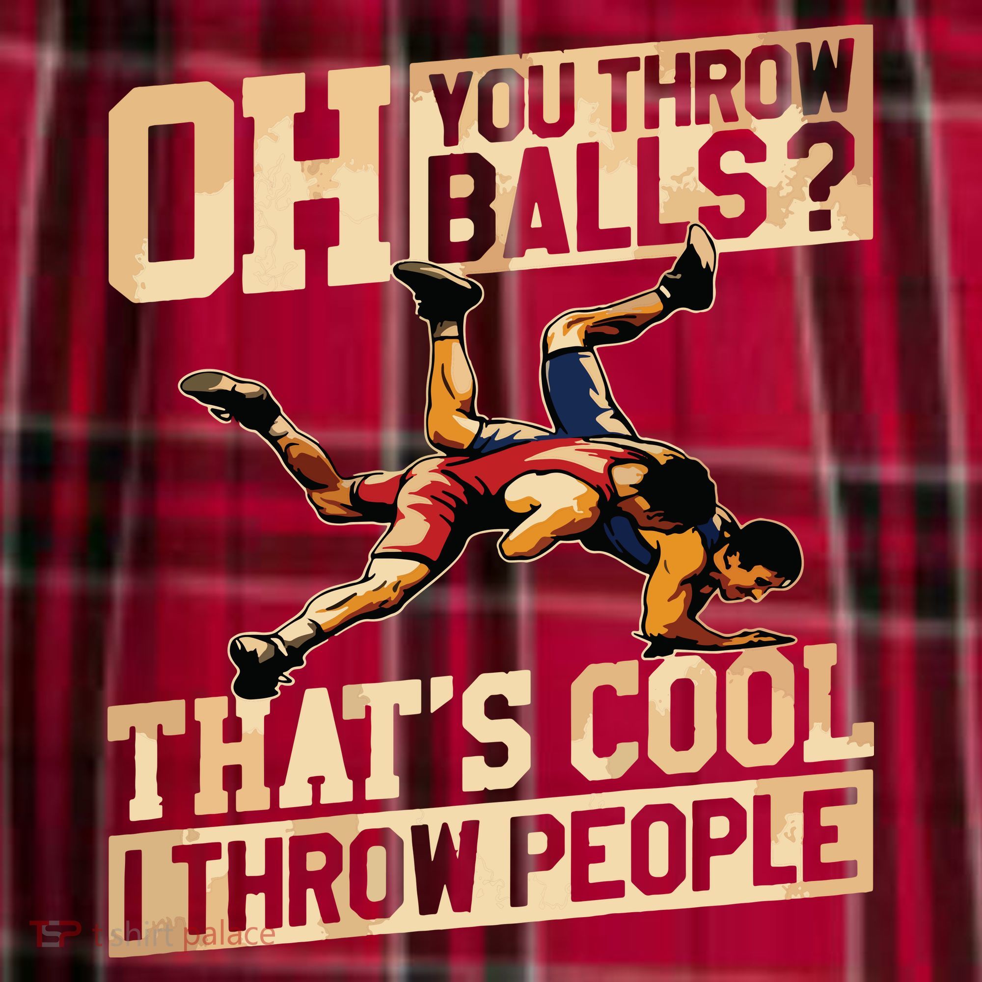 Wrestling I Throw People Funny Gift For Wrestler Backside Women's Flannel Plaid Pajama Pants