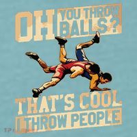 Wrestling I Throw People Funny Gift For Wrestler Backside Sueded Cloud Jersey T-Shirt thumb 2