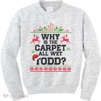 Why Is The Carpet All Wet, TODD Ugly Christmas Sweater Kids Sweatshirt thumb 0
