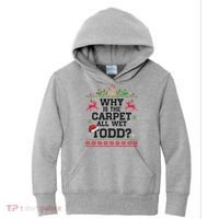 Why Is The Carpet All Wet, TODD Ugly Christmas Sweater Kids Hoodie thumb 0
