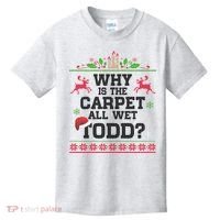 Why Is The Carpet All Wet, TODD Ugly Christmas Sweater Kids T-Shirt thumb 0