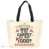 Why Is The Carpet All Wet, TODD Ugly Christmas Sweater Tote Bag thumb 0