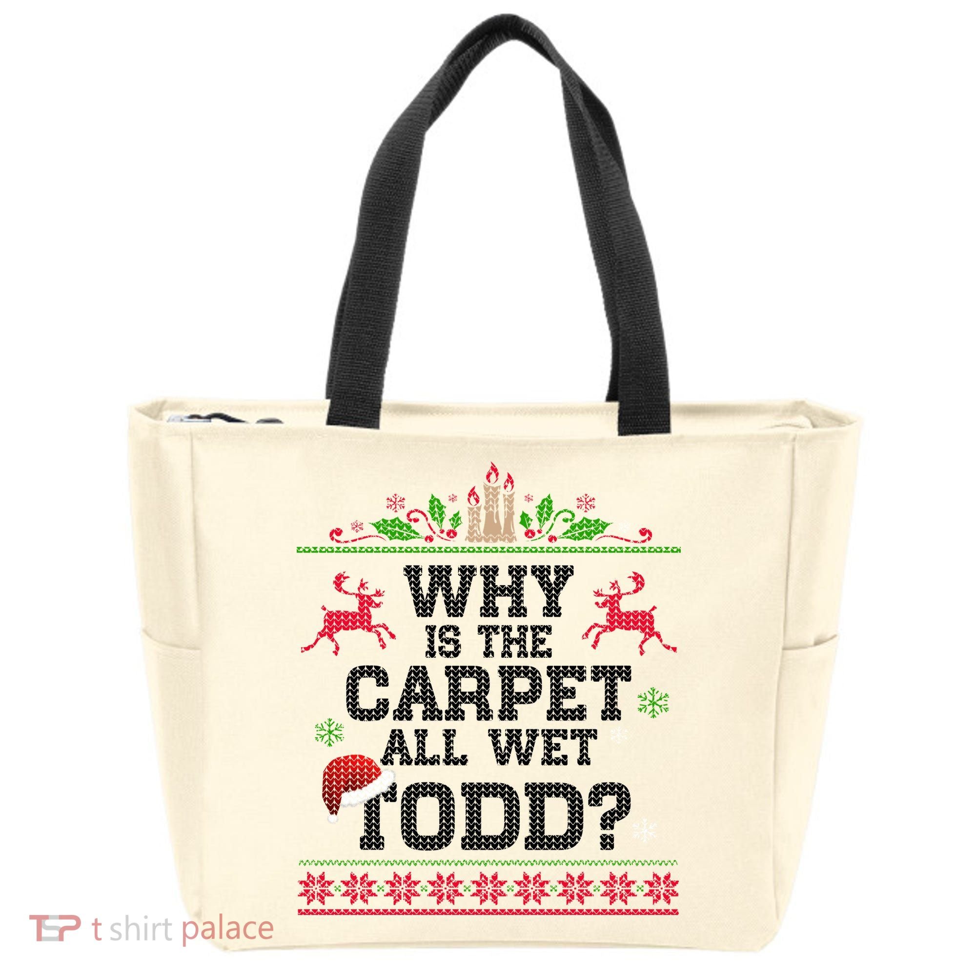 Why Is The Carpet All Wet, TODD Ugly Christmas Sweater Tote Bag