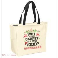 Why Is The Carpet All Wet, TODD Ugly Christmas Sweater Tote Bag thumb 2