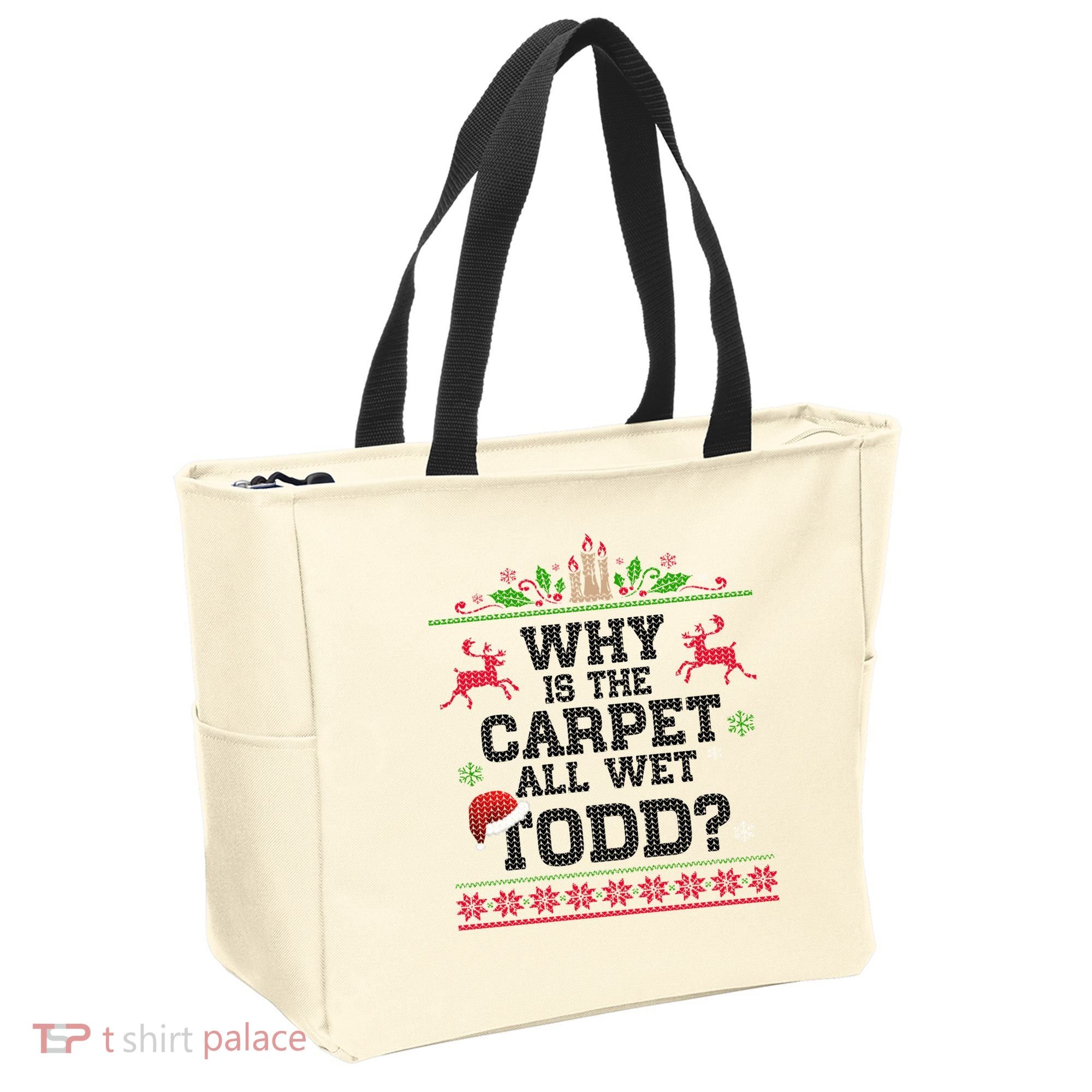 Why Is The Carpet All Wet, TODD Ugly Christmas Sweater Tote Bag