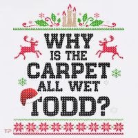 Why Is The Carpet All Wet, TODD Ugly Christmas Sweater Women's Hoodie thumb 2