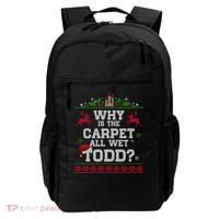 Why Is The Carpet All Wet Todd Funny Ugly Christmas Backpack thumb 0