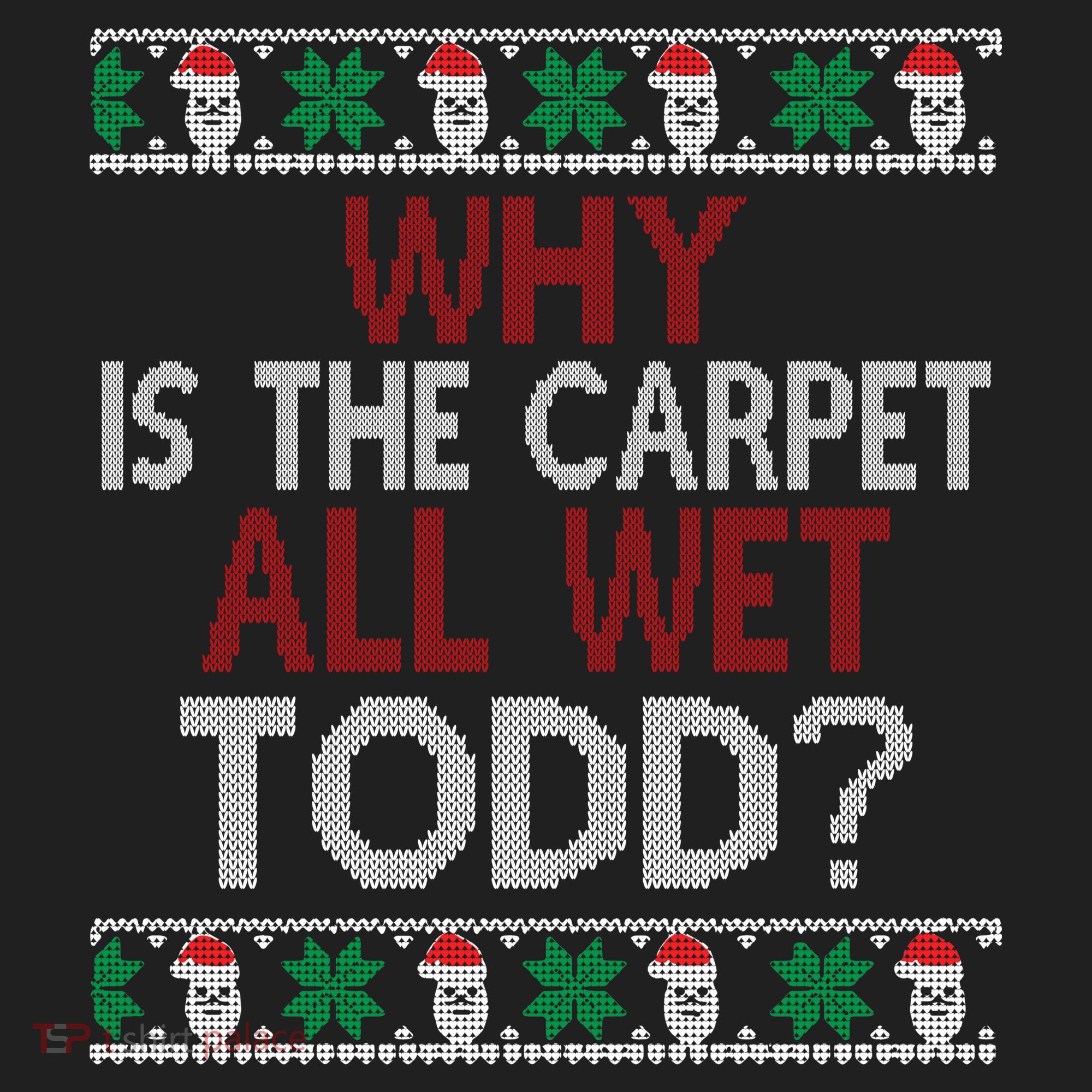 Why Is The Carpet All Wet Todd? Couples Matching Christmas Hat