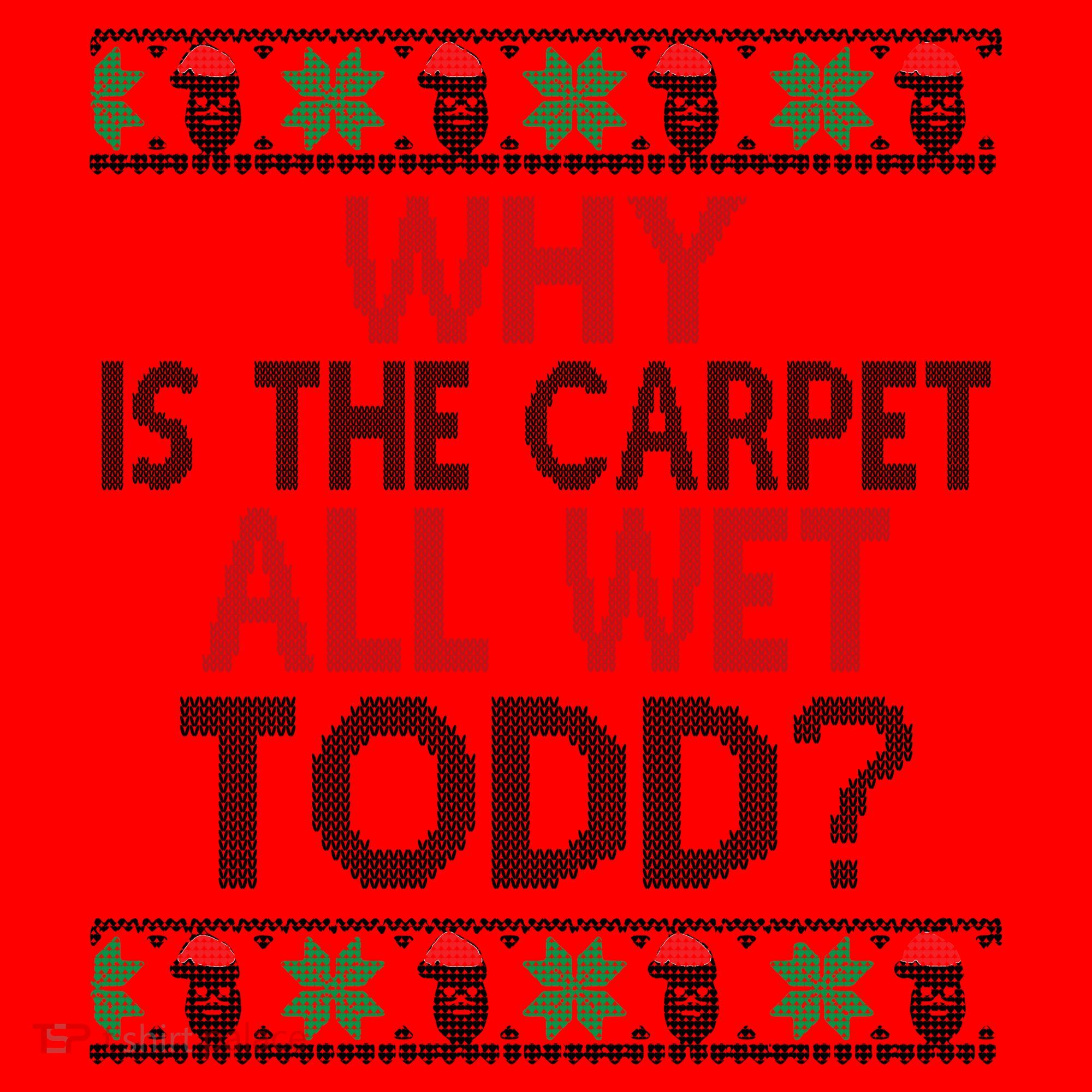 Why Is The Carpet All Wet Todd? Couples Matching Christmas Santa Hat