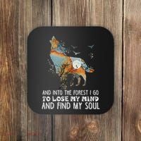 Wolf Into The Forest I Go To Lose My Mind And Find My Soul Coaster thumb 0