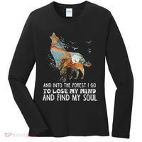 Wolf Into The Forest I Go To Lose My Mind And Find My Soul Women's Long Sleeve Shirt thumb 0