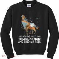 Wolf Into The Forest I Go To Lose My Mind And Find My Soul Kids Sweatshirt thumb 0