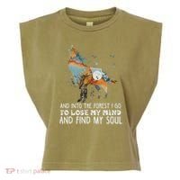 Wolf Into The Forest I Go To Lose My Mind And Find My Soul Garment-Dyed Women's Muscle Tee thumb 0