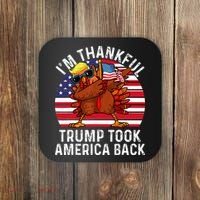 Winner IM Thankful Trump Won Took America Back Thanksgiving Coaster thumb 0
