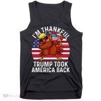Winner IM Thankful Trump Won Took America Back Thanksgiving Tank Top thumb 0