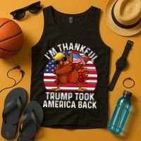 Winner IM Thankful Trump Won Took America Back Thanksgiving Tank Top thumb 4
