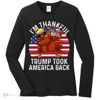 Winner IM Thankful Trump Won Took America Back Thanksgiving Women's Long Sleeve Shirt thumb 0