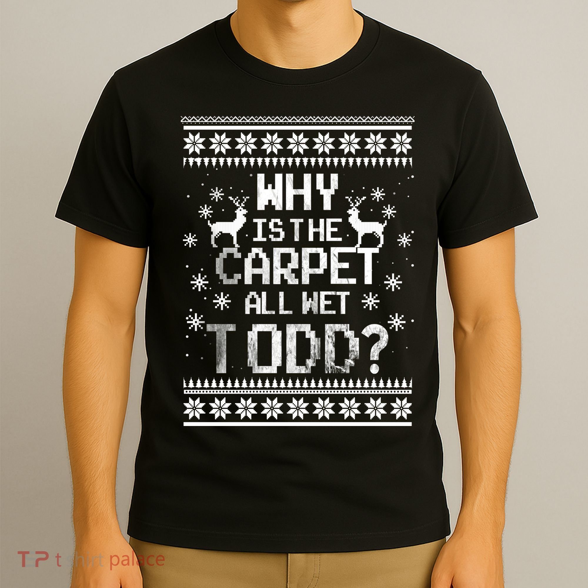Why Is The Carpet All Wet Todd? Couples Matching Christmas T-Shirt