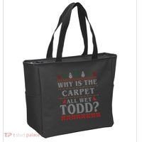 Why Is The Carpet All Wet Todd Funny Ugly Christmas Tote Bag thumb 2