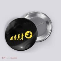Witch Evolution Funny Halloween Button thumb 0