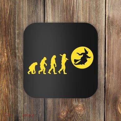 Witch Evolution Funny Halloween Coaster