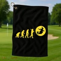 Witch Evolution Funny Halloween Golf Towel thumb 1