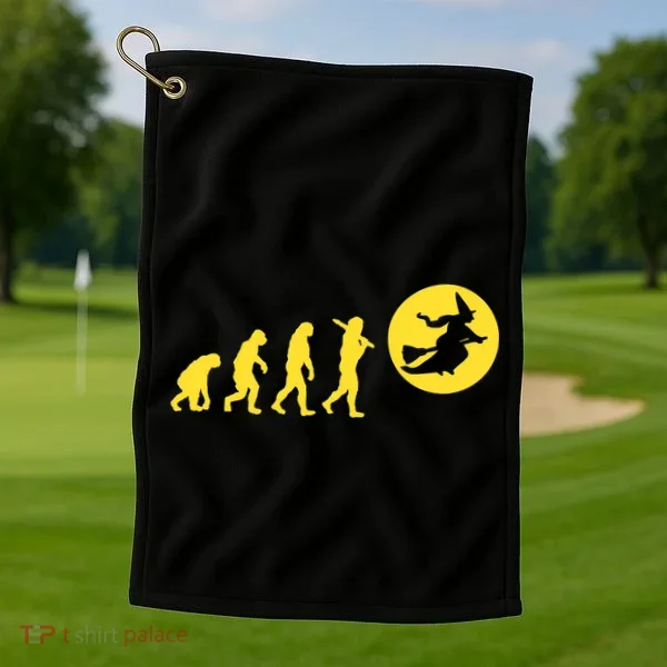 Witch Evolution Funny Halloween Golf Towel