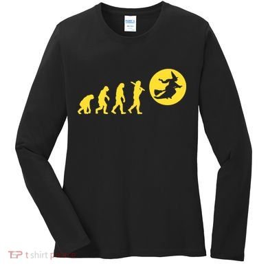 Witch Evolution Funny Halloween Women's Long Sleeve Shirt