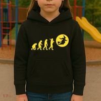 Witch Evolution Funny Halloween Kids Hoodie thumb 3