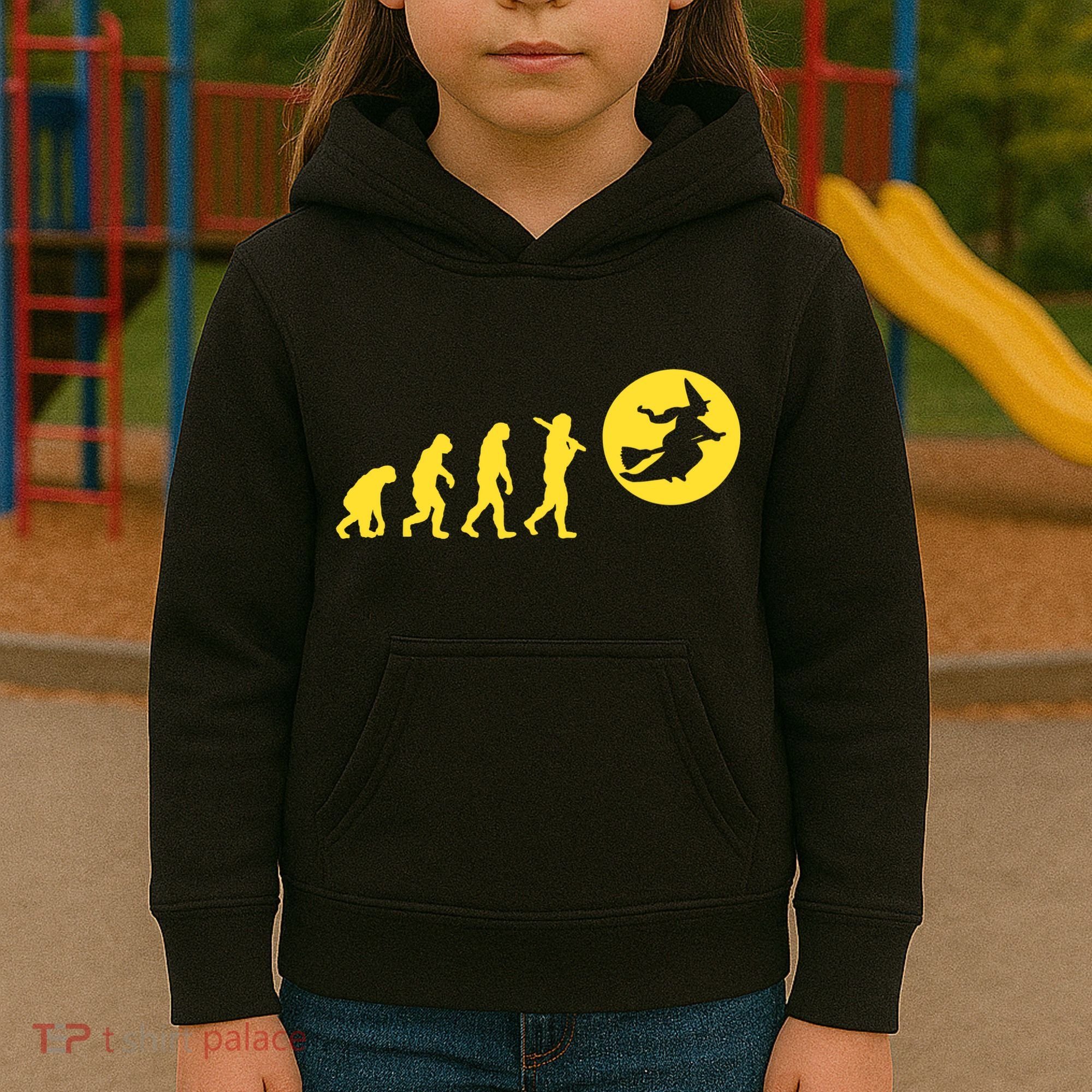 Witch Evolution Funny Halloween Kids Hoodie