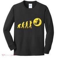 Witch Evolution Funny Halloween Kids Long Sleeve Shirt thumb 0