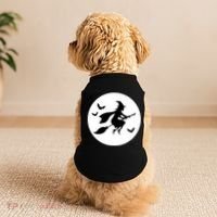 Witch Flying Over Moon Halloween Doggie Tank thumb 2