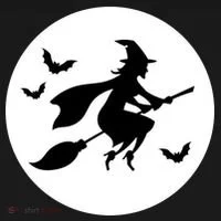 Witch Flying Over Moon Halloween Doggie Tank thumb 4