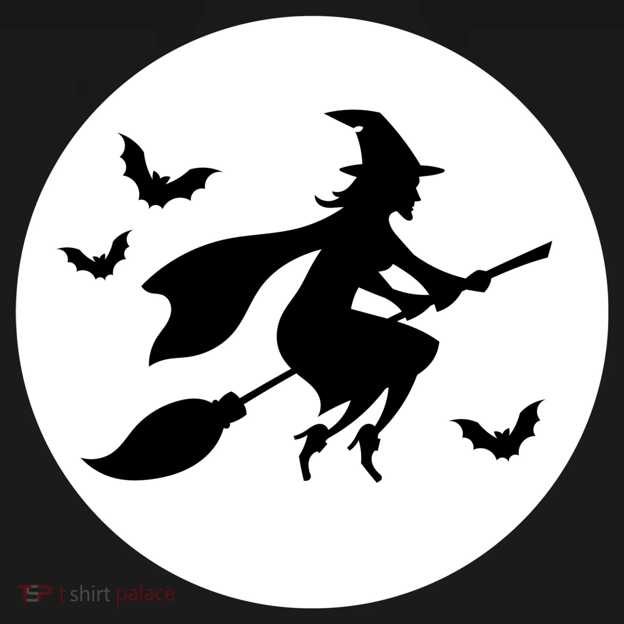 Witch Flying Over Moon Halloween Doggie Tank