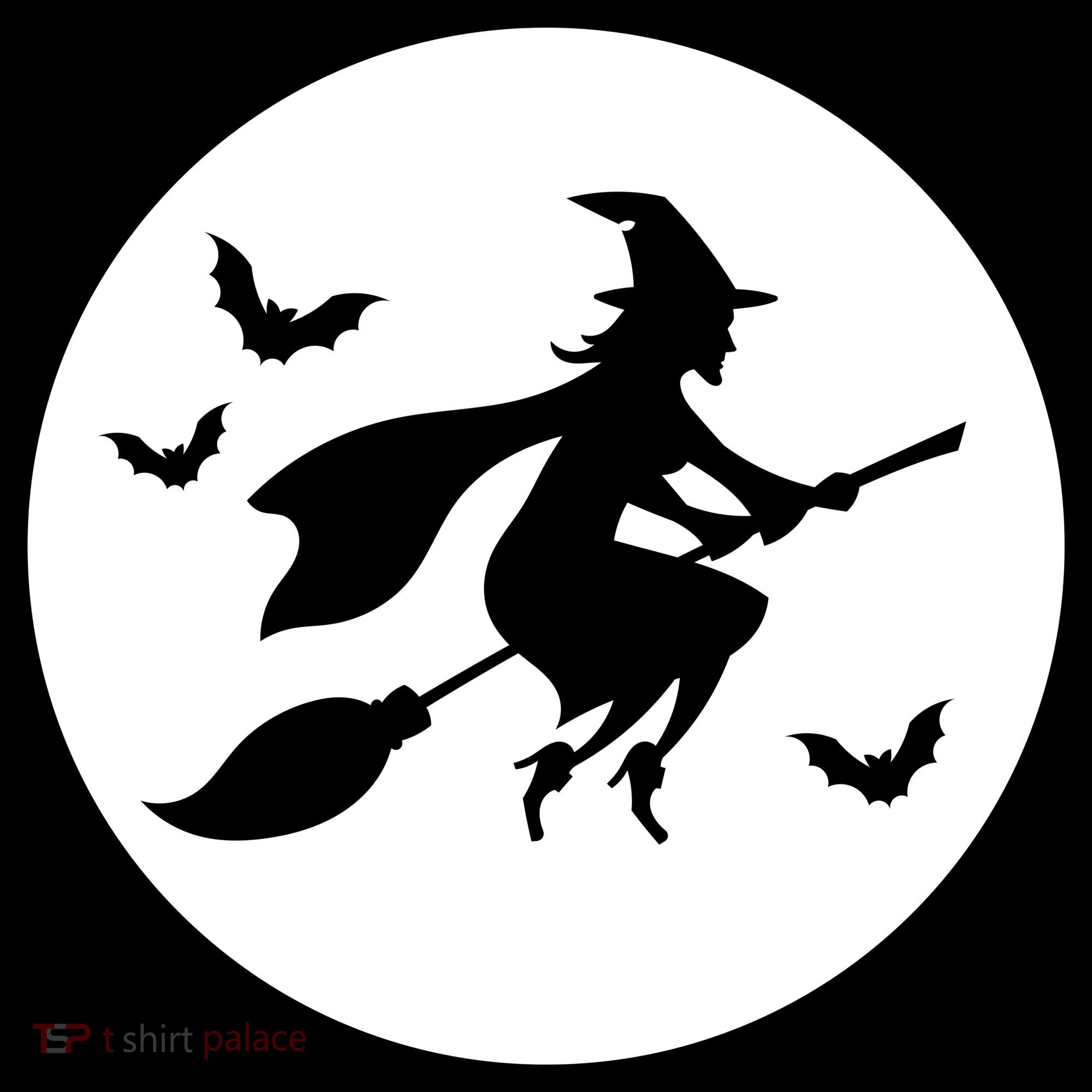Witch Flying Over Moon Halloween Hoodie