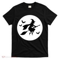 Witch Flying Over Moon Halloween T-Shirt thumb 0