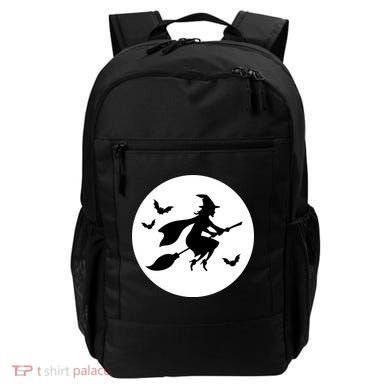 Witch Flying Over Moon Halloween Backpack