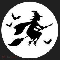 Witch Flying Over Moon Halloween Beanie thumb 2