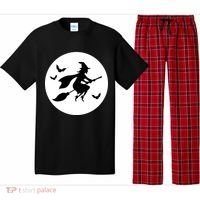 Witch Flying Over Moon Halloween Pajama Set thumb 0