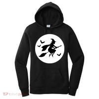 Witch Flying Over Moon Halloween Women's Hoodie thumb 0