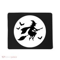 Witch Flying Over Moon Halloween Mousepad thumb 0