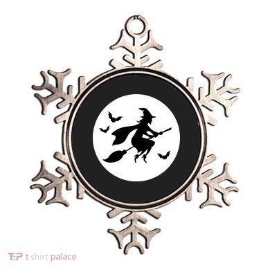 Witch Flying Over Moon Halloween Ornament