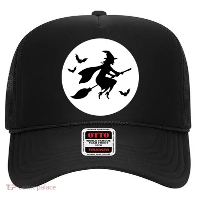 Witch Flying Over Moon Halloween Hat