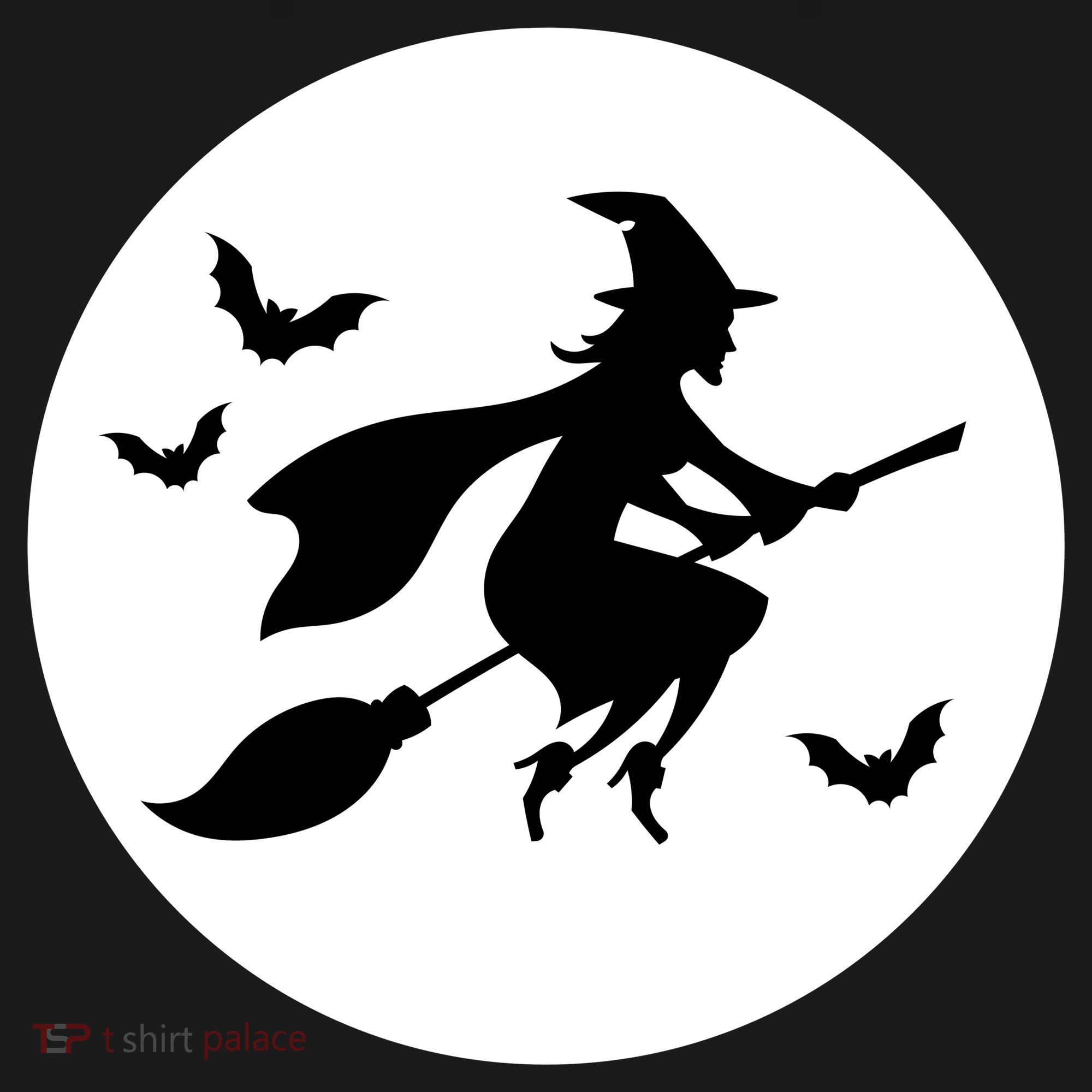 Witch Flying Over Moon Halloween Kids Sweatshirt